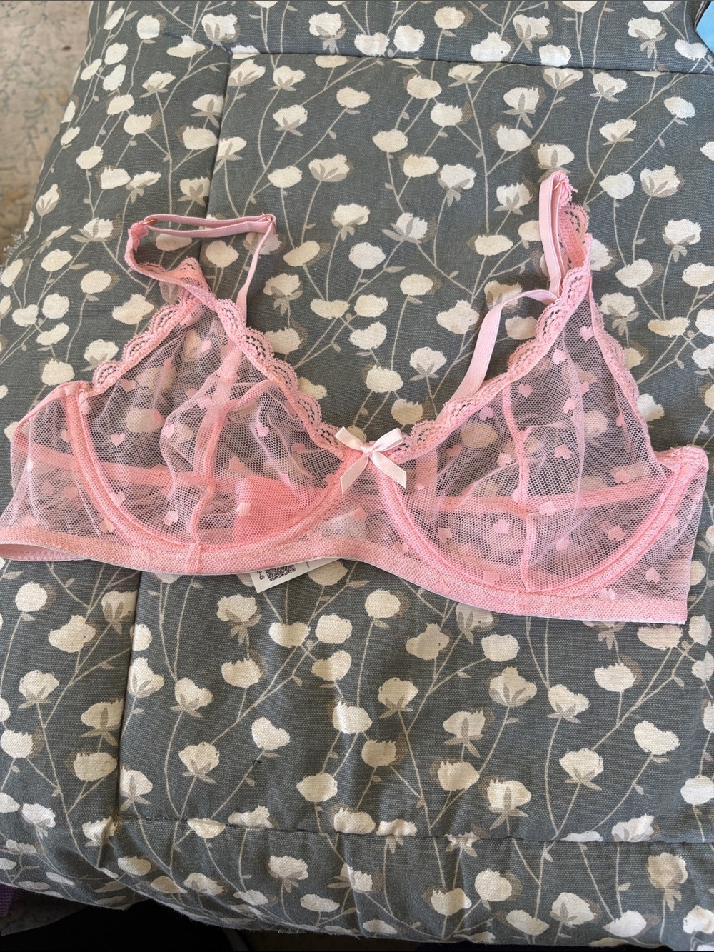 7️⃣3️⃣0️⃣ Sheer Pink Lace Underwire Bralette